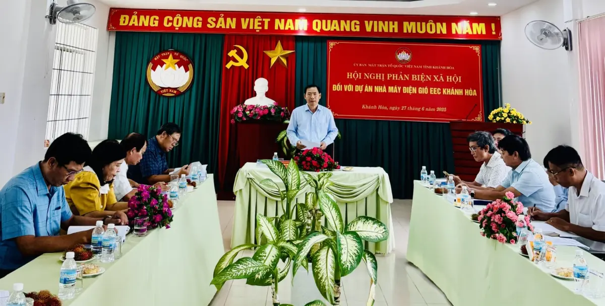 Ban Thường trực UBMTTQ Việt Nam tỉnh Khánh Hòa: Phản biện xã hội đối với đề xuất Dự án Nhà máy Điện gió EEC Khánh Hòa